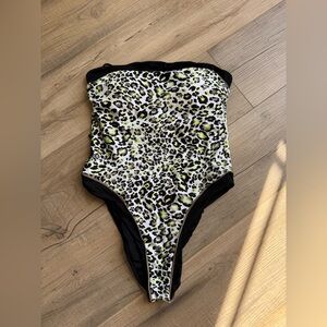 Soluna Leopard Print Swimsuit, size M